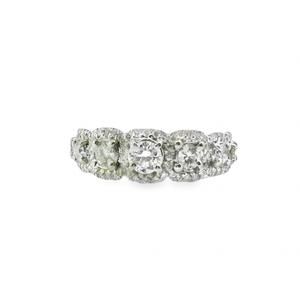 NEW NORMANI women's seven diamond halo wedding ring in white